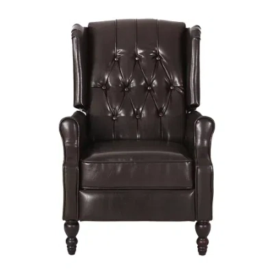Asstd National Brand Walter Tufted Roll-arm Recliner In Brown