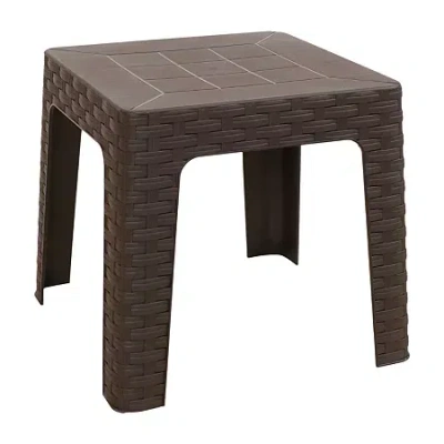 Asstd National Brand Weather Resistant Side Table In Brown