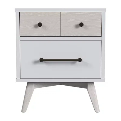 Asstd National Brand Westwood Design Rowan Youth 2-drawer Nightstand In Ash Linen In White