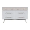 Asstd National Brand Westwood Design Rowan Youth 6-drawer Dresser In Ash Linen In White