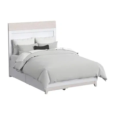 Asstd National Brand Westwood Design Rowan Youth Full Bed With Under Bed Drawers In Ash Linen In White