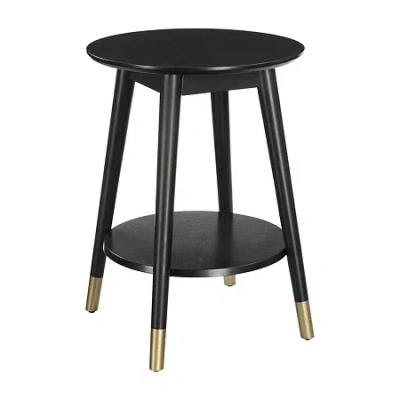 Asstd National Brand Wilson Living Room Collection Storage End Table In Black