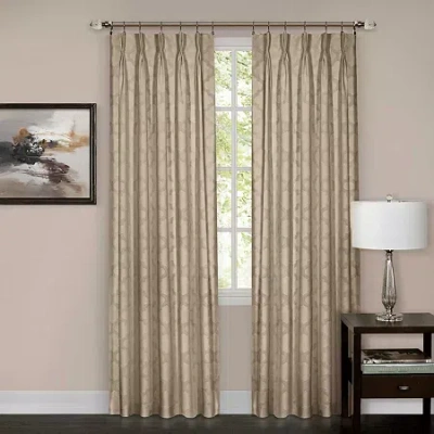 Asstd National Brand Windsor Pinch Pleat Back Tab Light-filtering Single Curtain Panel In Brown