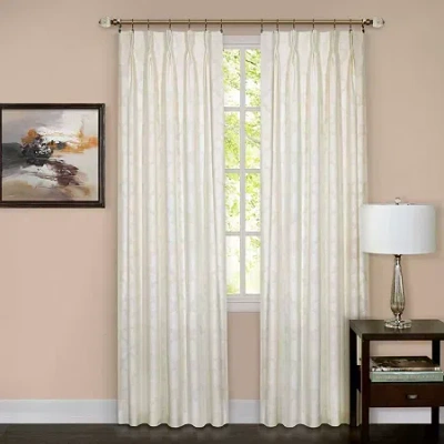 Asstd National Brand Windsor Pinch Pleat Back Tab Light-filtering Single Curtain Panel In Sand