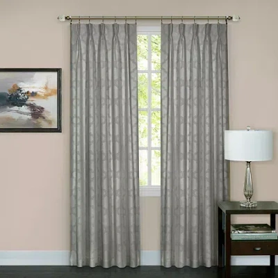 Asstd National Brand Windsor Pinch Pleat Back Tab Light-filtering Single Curtain Panel In Silver