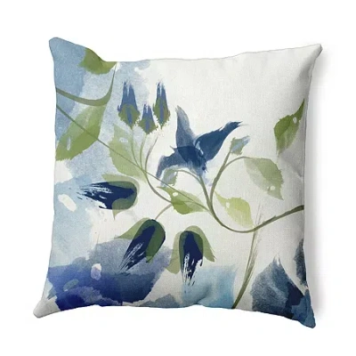 Asstd National Brand Windy Bloom Square Throw Pillow In Blue