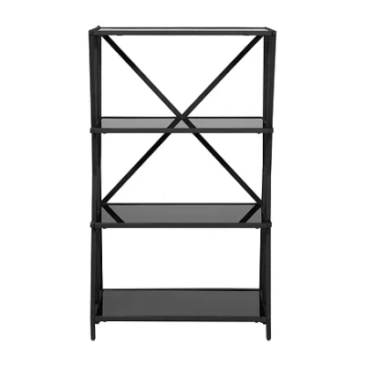 Asstd National Brand Winside Home Office Collection 4-shelf Bookcase In Black