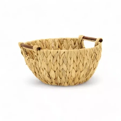 Asstd National Brand Woven Water Hyacinth Basket In Sand