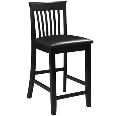 Asstd National Brand Wright Upholstered Barstool With Mission Back In Black