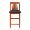 Asstd National Brand Wright Upholstered Barstool With Mission Back In Burgundy