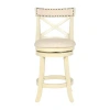 Asstd National Brand York Counter Height Upholstered Swivel Bar Stool In White