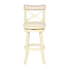 Asstd National Brand York Upholstered Swivel Bar Stool In White