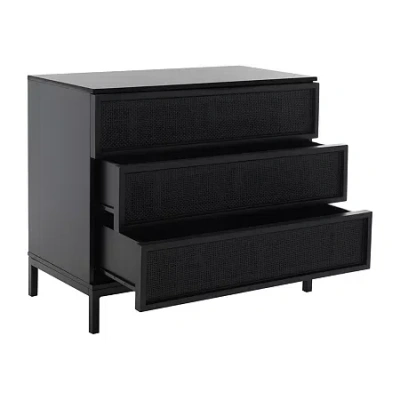 Asstd National Brand Zadie 3-drawer Chest In Black