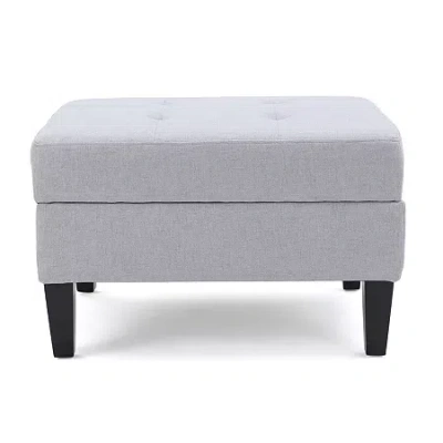 Asstd National Brand Zahra Tufted Ottoman In Gray