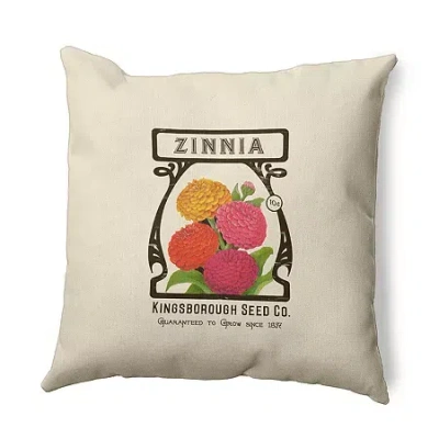 Asstd National Brand Zinnia Square Throw Pillow In White