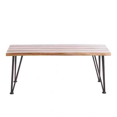 Asstd National Brand Zion Weather Resistant Iron Coffee Table In Brown