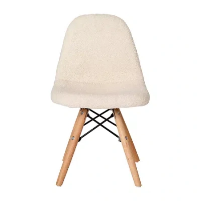 Asstd National Brand Zula Padded Sherpa Side Chair For Kids In White