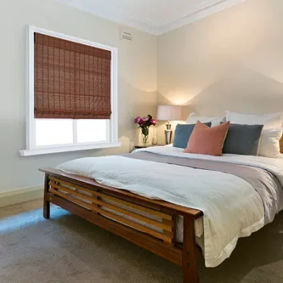 Asstd Private Brand Bria Bamboo Cordless Light-filtering Roman Shade In Brown