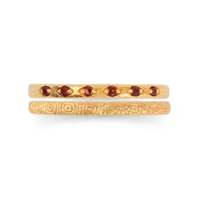 Assuwa Women's Gold Antonius & Mehen Ring Set