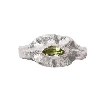 Assuwa Women's Green / Silver Eye Of Horus Peridot Ring In Green/silver