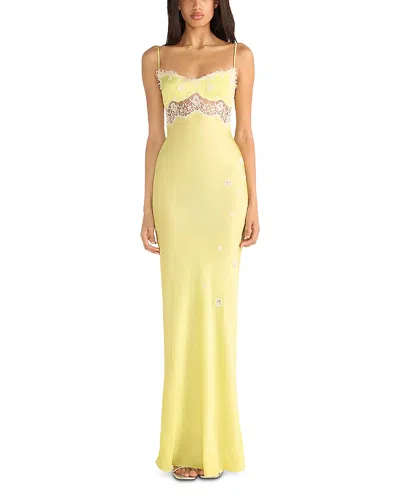 Asta Resort Arlette Hand Beaded Viscose Maxi Dress In Yellow