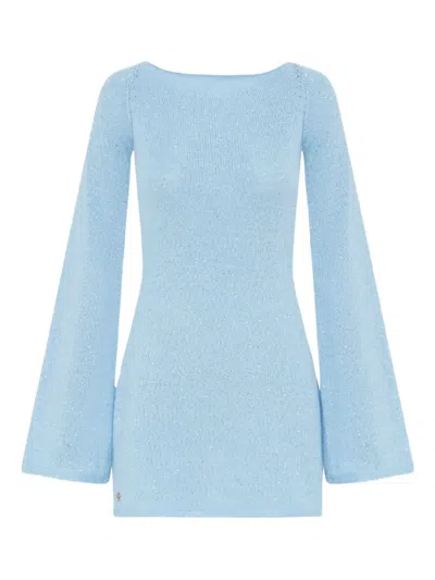 Asta Resort Audette Backless Mini Dress In Blue