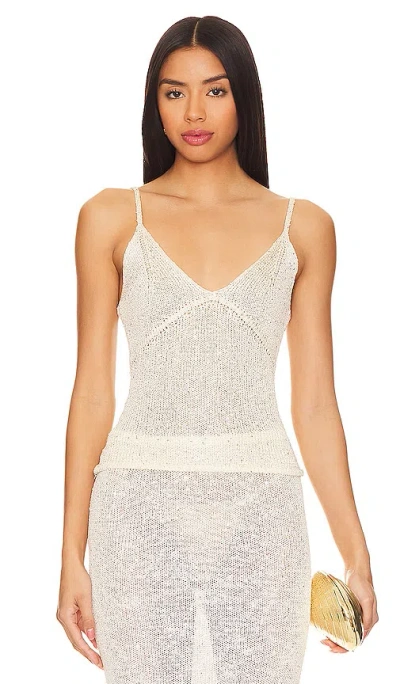 Asta Resort Carolina Camisole In Ivory Sequin