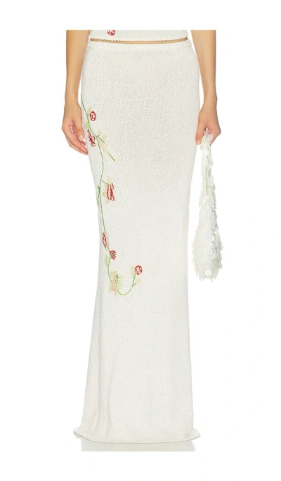 Asta Resort Carolina Embroidered Skirt In White