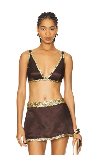 Asta Resort Celene Hand Beaded Bralette In Brown