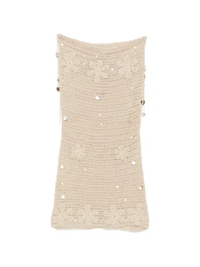 Asta Resort Charlotte Crochet Maxi Skirt In Neutral