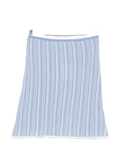 Asta Resort Cleo Striped Midi Skirt In Blue