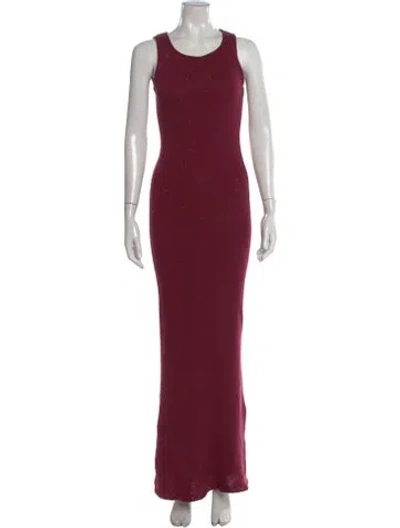 Pre-owned Asta Resort Crew Neck Long Dress W/ Tags In Burgundy