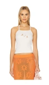 Asta Resort Delilah Hand Beaded Tank In White