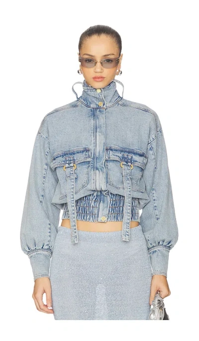 Asta Resort Diana Denim Parker Jacket In Blue