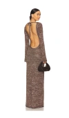 Asta Resort Fiona Keyhole Dress In Tobacco Sequin