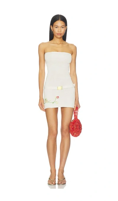 Asta Resort Gisele Mini Embroidered Dress In White