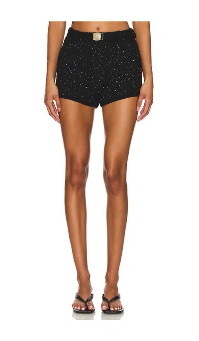 Asta Resort Grace Sequined Shorts In Black