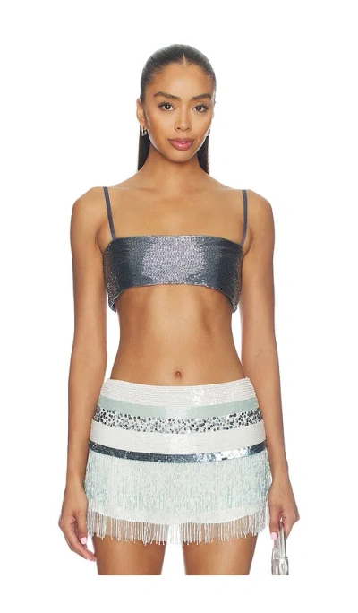 Asta Resort Iris Hand Beaded Bralette In Navy
