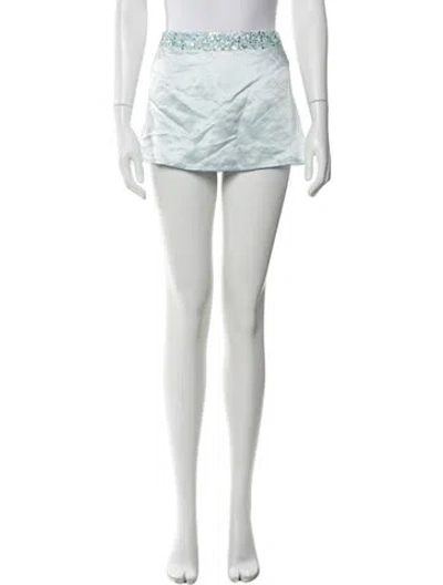 Pre-owned Asta Resort Linen Mini Skirt In Multicolor