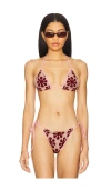 Asta Resort Lio Jacquard Bikini Top In Pink Delilah Sequin