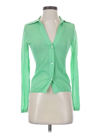 Pre-owned Asta Resort Long Sleeve Blouse In Green