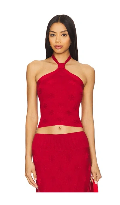 Asta Resort Lorena Halter Top In Red
