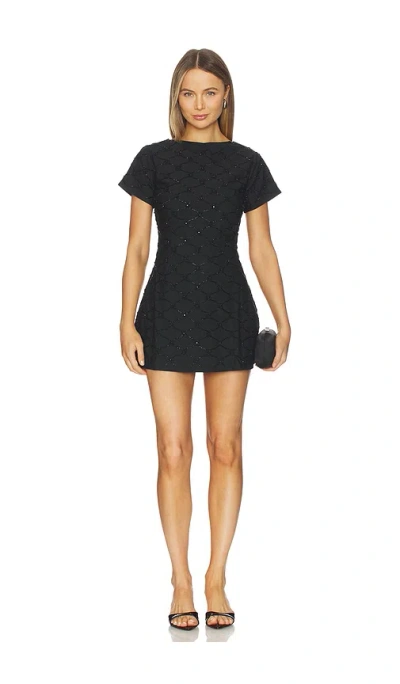 Asta Resort Mathilde Hand Beaded Mini Dress In Black