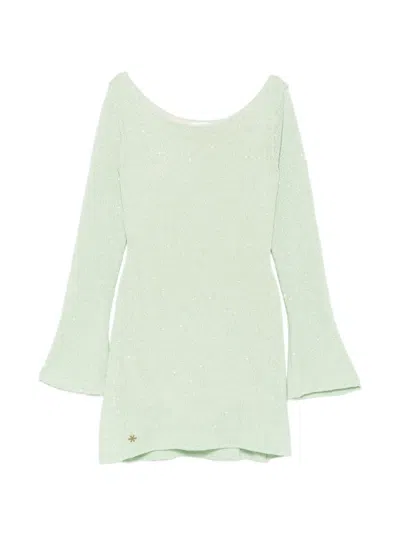 Asta Resort Maya Sequin-embellished Mini Dress In Green