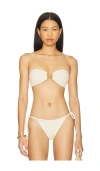 Asta Resort Mia Bikini Top In Ivory Sequin