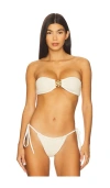 Asta Resort Mia Knitted Bikini Top In White
