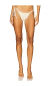 Asta Resort Mia Knitted String Bikini Bottom In White