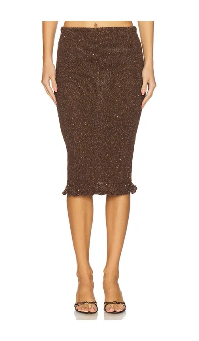 Asta Resort Michaela Midi Skirt In Brown