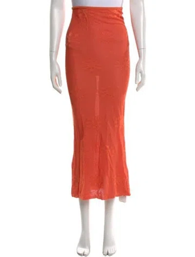 Pre-owned Asta Resort Midi Length Skirt W/ Tags In Orange