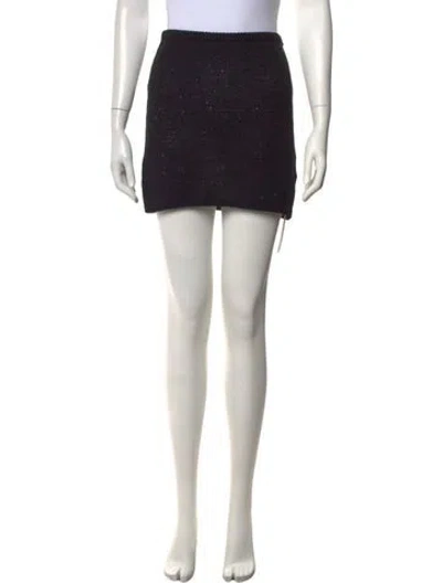 Pre-owned Asta Resort Mini Skirt In Black